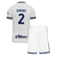 Inter Milan Denzel Dumfries #2 Fußballbekleidung Auswärtstrikot Kinder 2024-25 Kurzarm (+ kurze hosen)